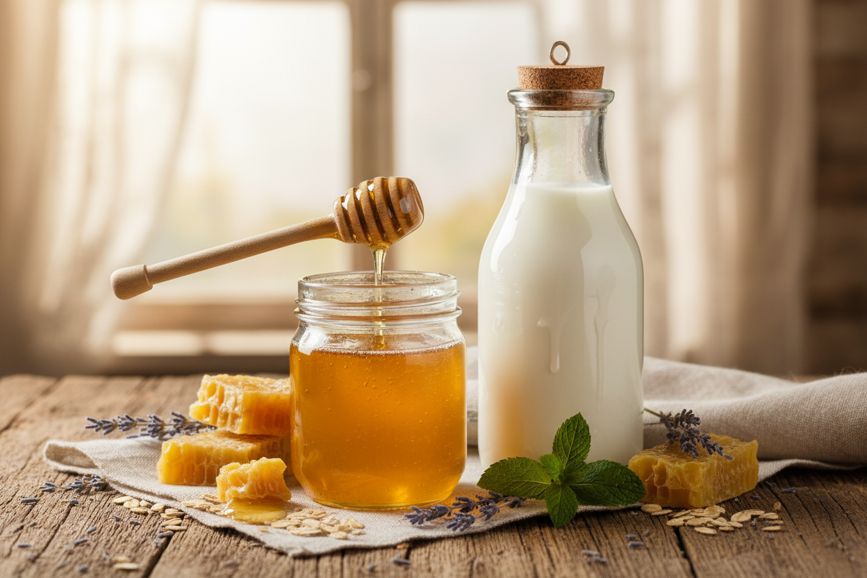 Honey and goat milk