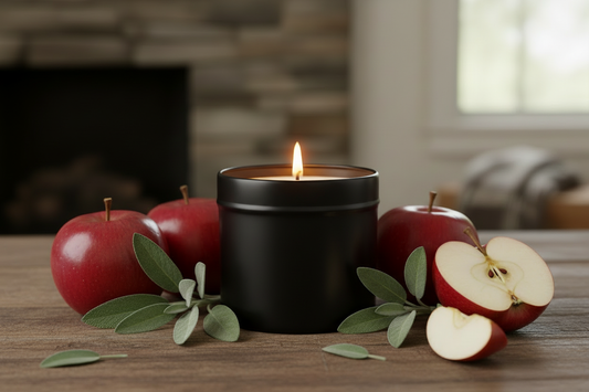 remove label and put candle in a black tin